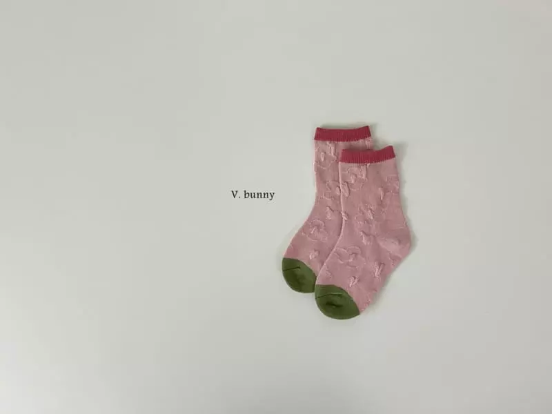 V Bunny - Korean Children Fashion - #discoveringself - Pink Bear Socks Set - 7