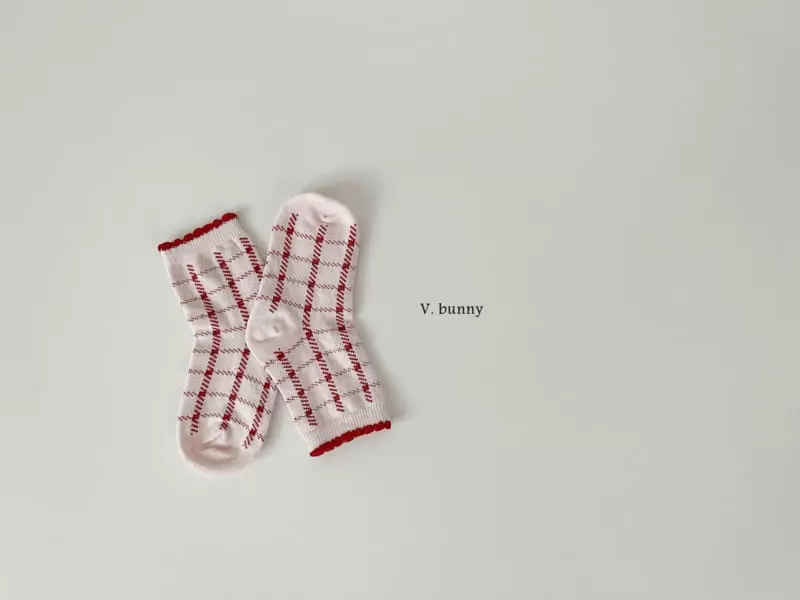 V Bunny - Korean Children Fashion - #discoveringself - Ribbon Check Socks Set - 6