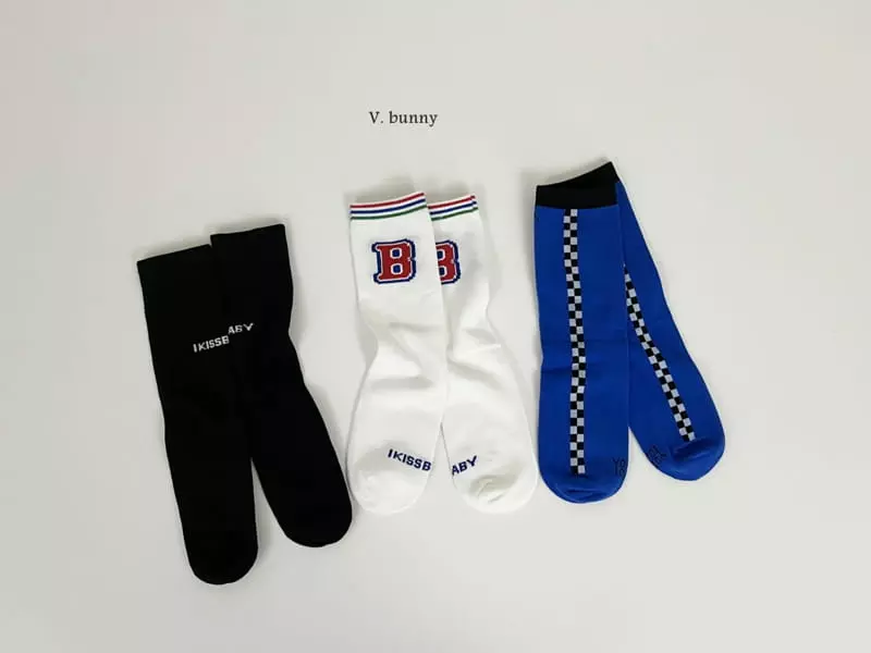 V Bunny - Korean Children Fashion - #fashionkids - Red B Socks Set - 2