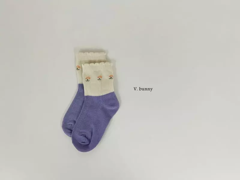V Bunny - Korean Children Fashion - #fashionkids - Lavendar Socks Set - 6