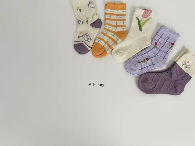 V Bunny - Korean Children Fashion - #fashionkids - Tulip Socks Set - 2