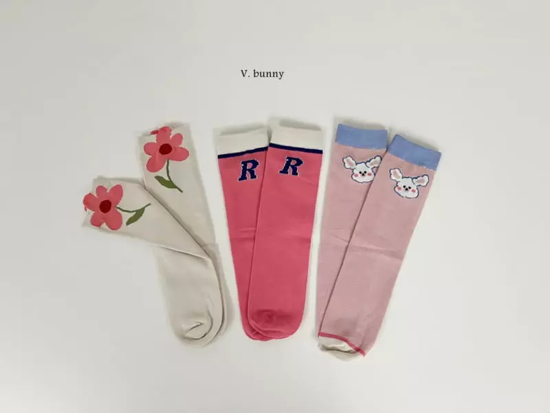 V Bunny - Korean Children Fashion - #kidsstore - Alto Socks Set