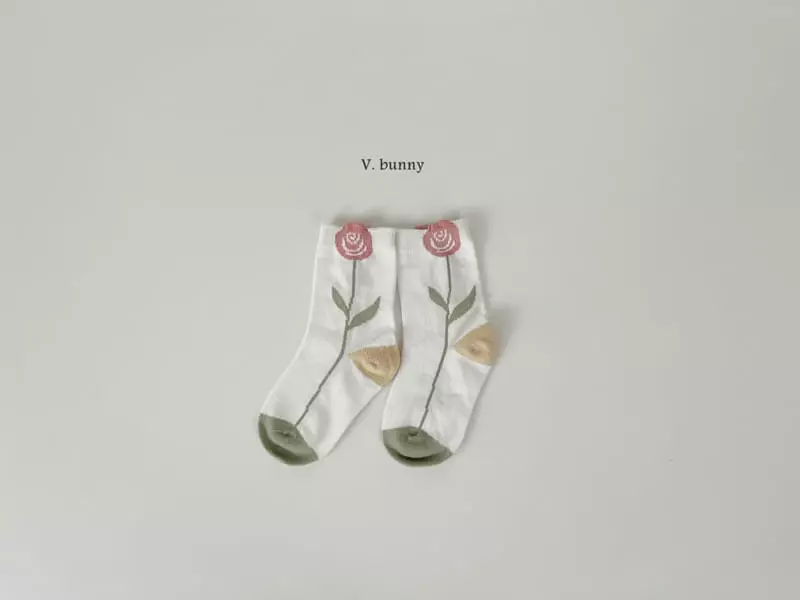 V Bunny - Korean Children Fashion - #kidsstore - Dia Flower Socks Set - 6