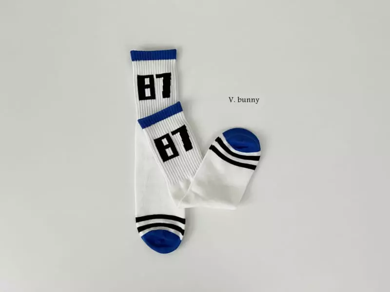 V Bunny - Korean Children Fashion - #kidzfashiontrend - Blue Socks Set - 6
