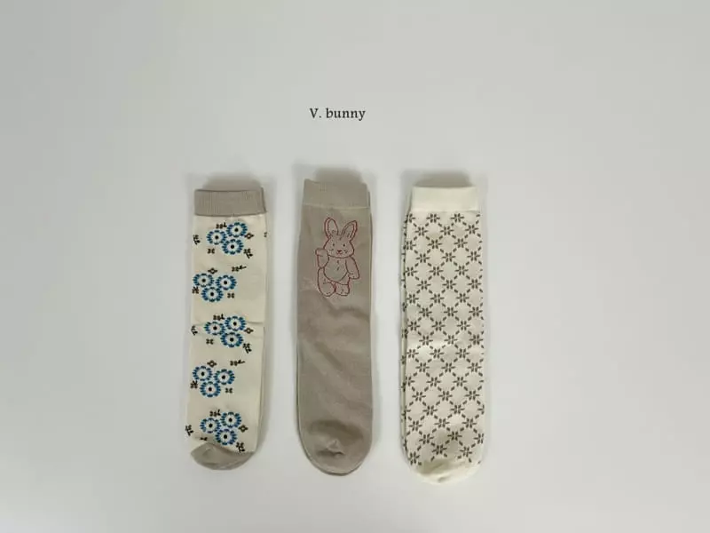 V Bunny - Korean Children Fashion - #kidzfashiontrend - Reto Socks Set