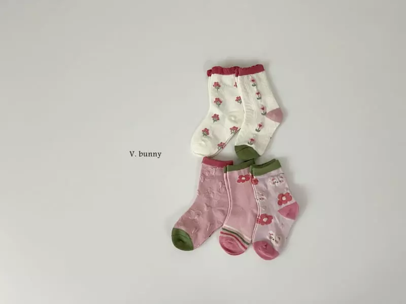 V Bunny - Korean Children Fashion - #kidzfashiontrend - Pink Bear Socks Set - 11
