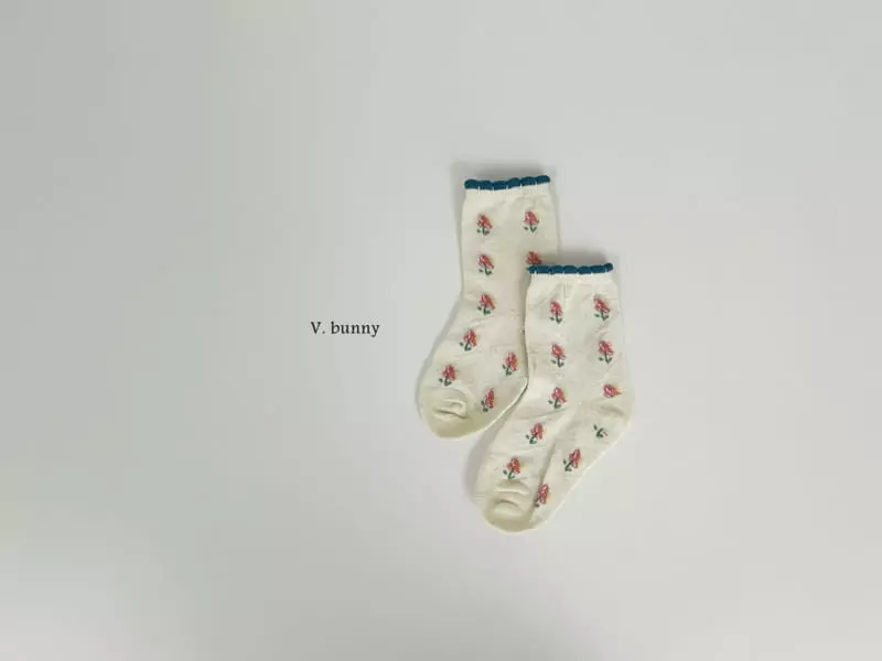 V Bunny - Korean Children Fashion - #kidzfashiontrend - Love Flower Socks Set - 8
