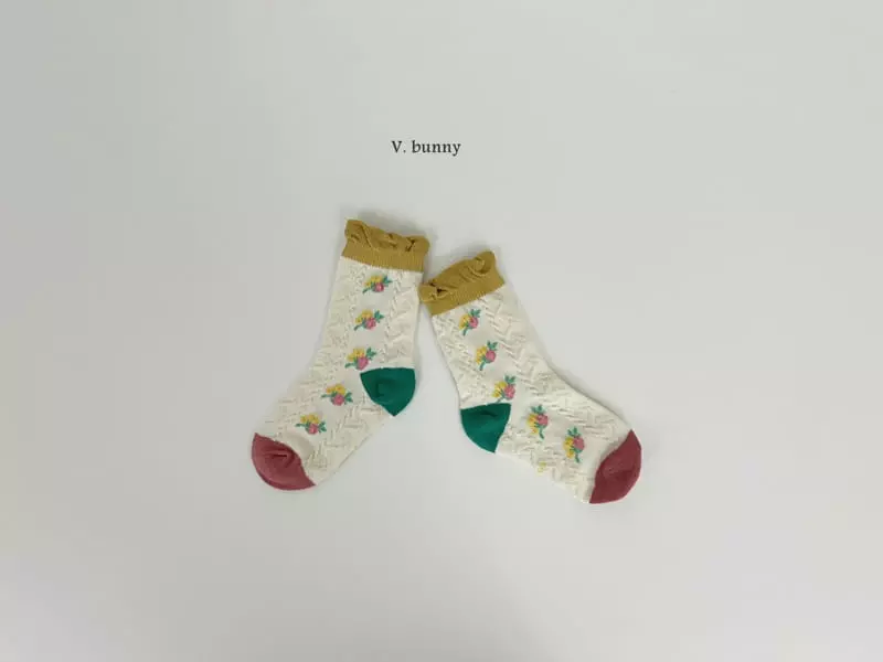 V Bunny - Korean Children Fashion - #kidzfashiontrend - Green Garden Socks Set - 6
