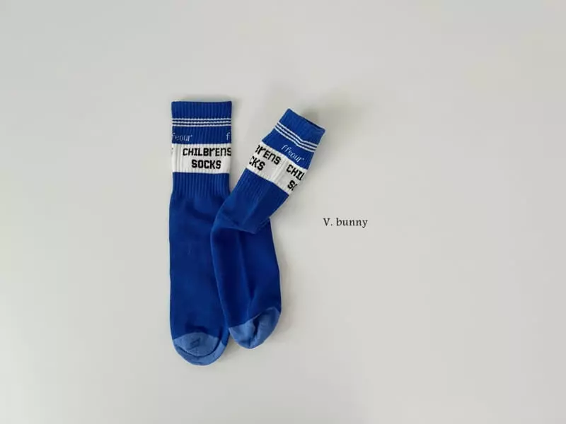 V Bunny - Korean Children Fashion - #littlefashionista - Blue Socks Set - 8