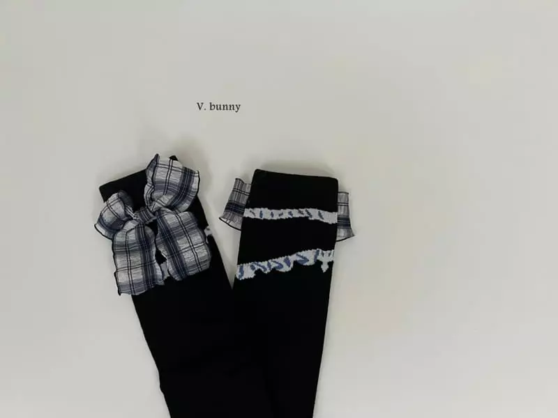 V Bunny - Korean Children Fashion - #littlefashionista - Line Ribbon Socks Set - 5