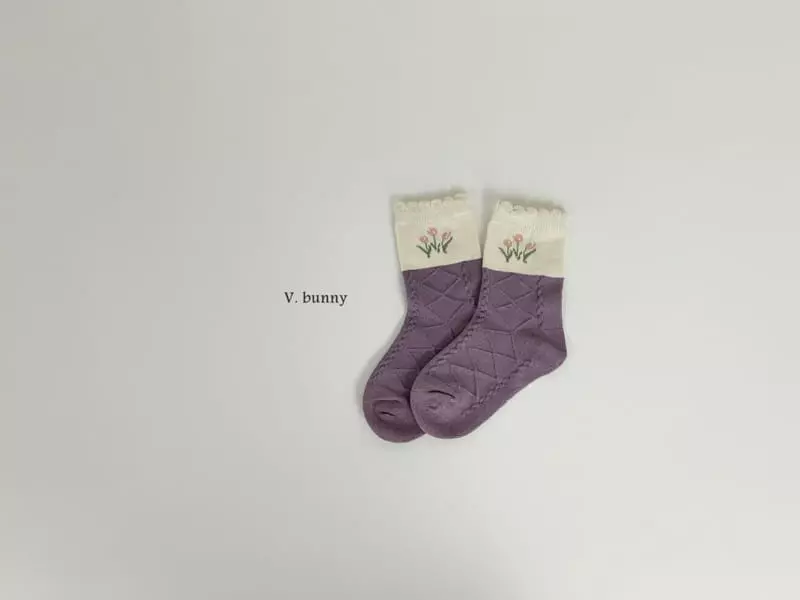V Bunny - Korean Children Fashion - #littlefashionista - Tulip Socks Set - 7