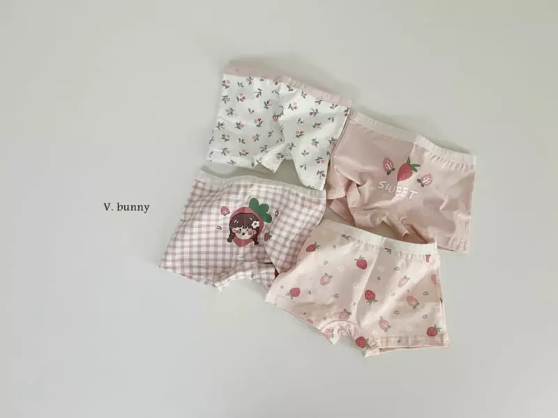 V Bunny - Korean Children Fashion - #littlefashionista - N115 Strawberry Mochi Underwear Set - 8
