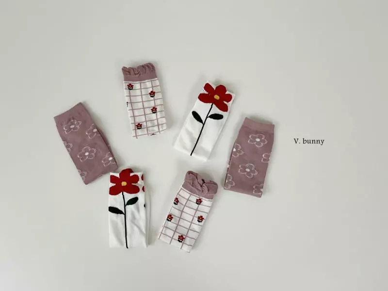V Bunny - Korean Children Fashion - #magicofchildhood - Pineapple Flower Socks Set - 3