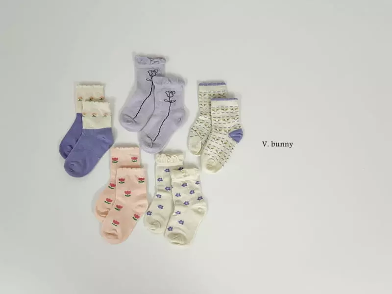 V Bunny - Korean Children Fashion - #magicofchildhood - Lavendar Socks Set - 12