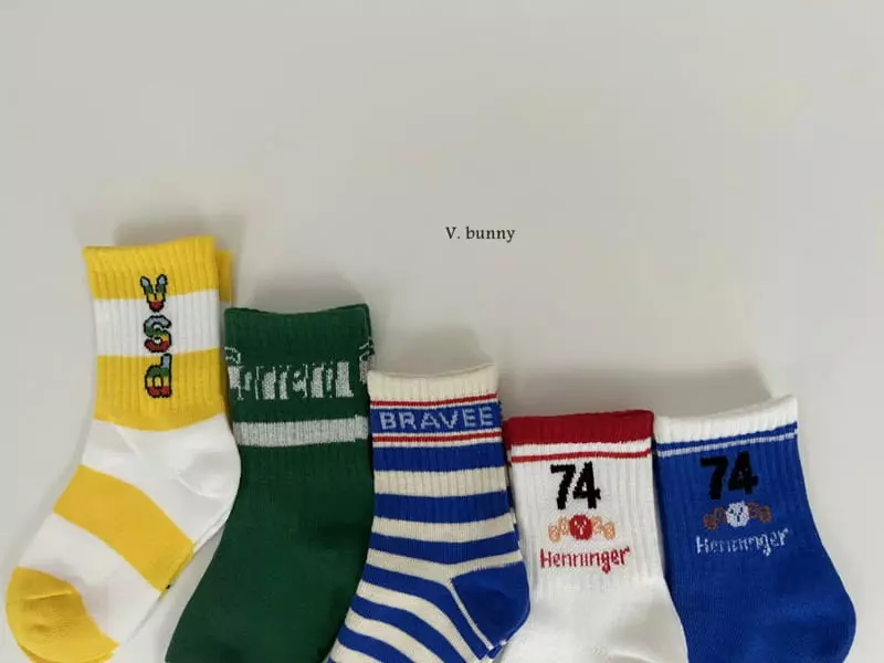 V Bunny - Korean Children Fashion - #magicofchildhood - 74 Socks Set - 11