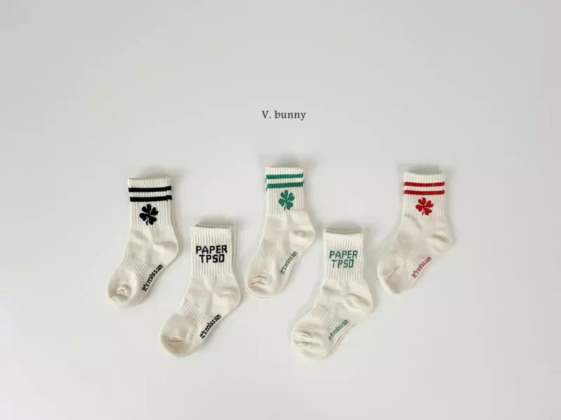 V Bunny - Korean Children Fashion - #minifashionista - Clober Socks Set