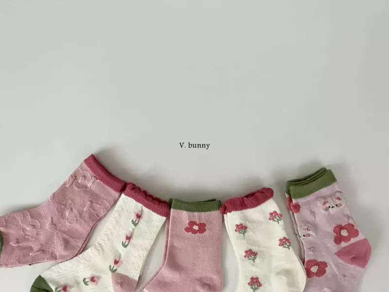 V Bunny - Korean Children Fashion - #prettylittlegirls - Pink Bear Socks Set - 2