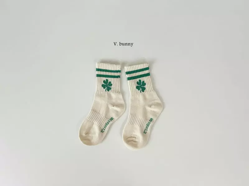 V Bunny - Korean Children Fashion - #todddlerfashion - Clober Socks Set - 3