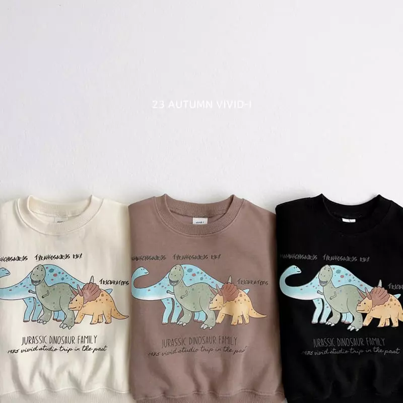 Vivid I - Korean Children Fashion - #childofig - Dino Sweatshirt - 4