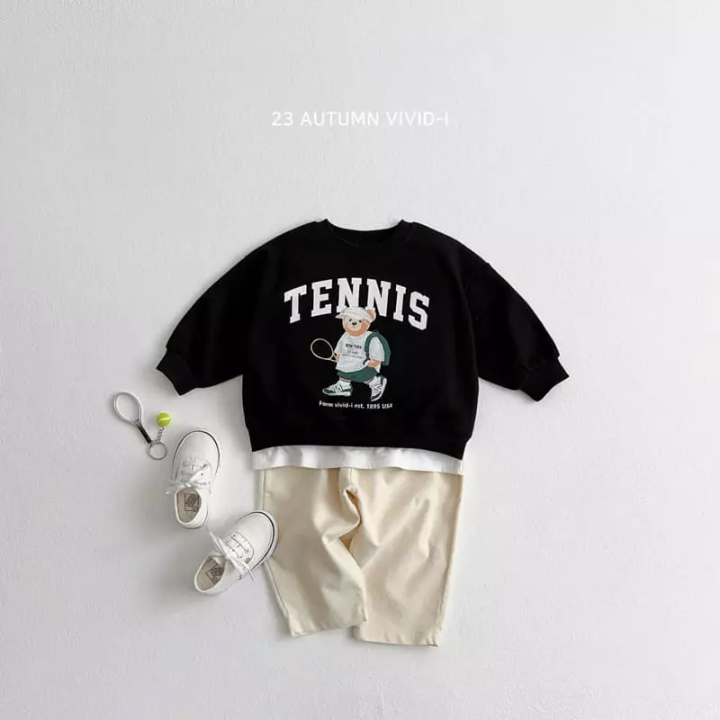Vivid I - Korean Children Fashion - #childofig - Bear Tennis Top Bottom Set - 12