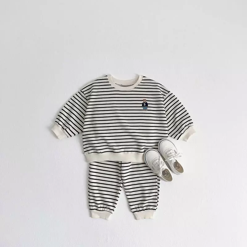 Vivid I - Korean Children Fashion - #childofig - Bear ST Top Bottom Set - 5