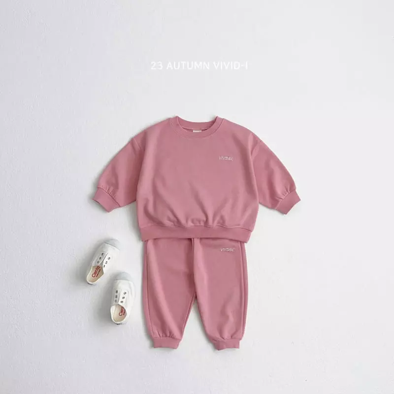 Vivid I - Korean Children Fashion - #childofig - Vivid Logo Top Bottom Set - 4