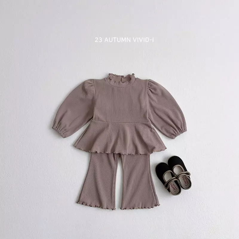Vivid I - Korean Children Fashion - #childrensboutique - Terry Flare Top Bottom Set - 6