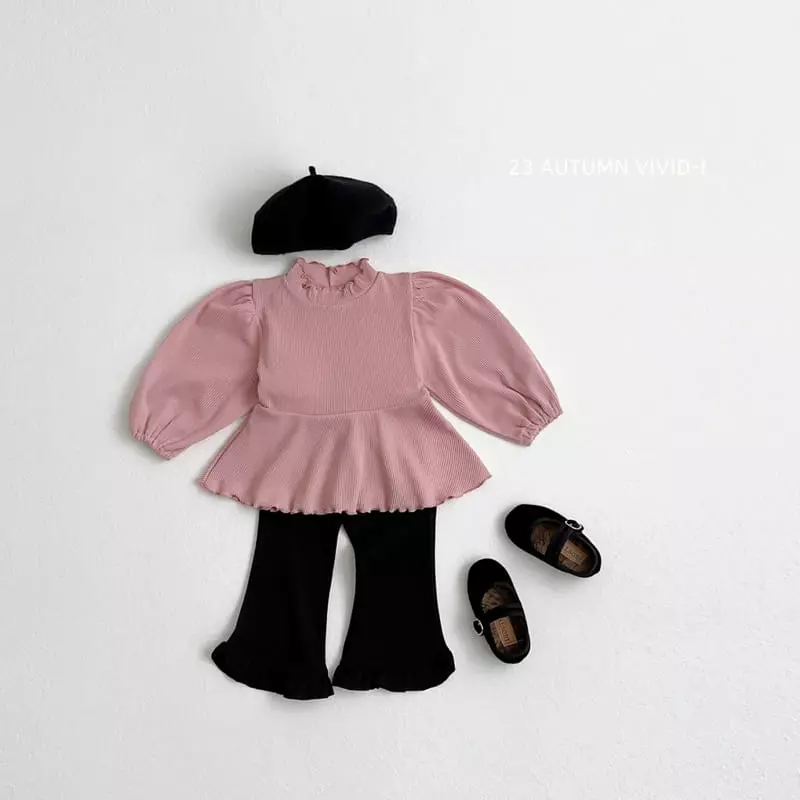 Vivid I - Korean Children Fashion - #kidsstore - Terry Flare Top Bottom Set - 11