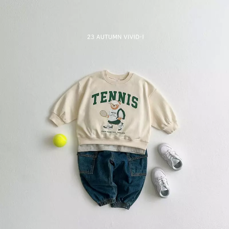 Vivid I - Korean Children Fashion - #littlefashionista - Bear Tennis Top Bottom Set - 8