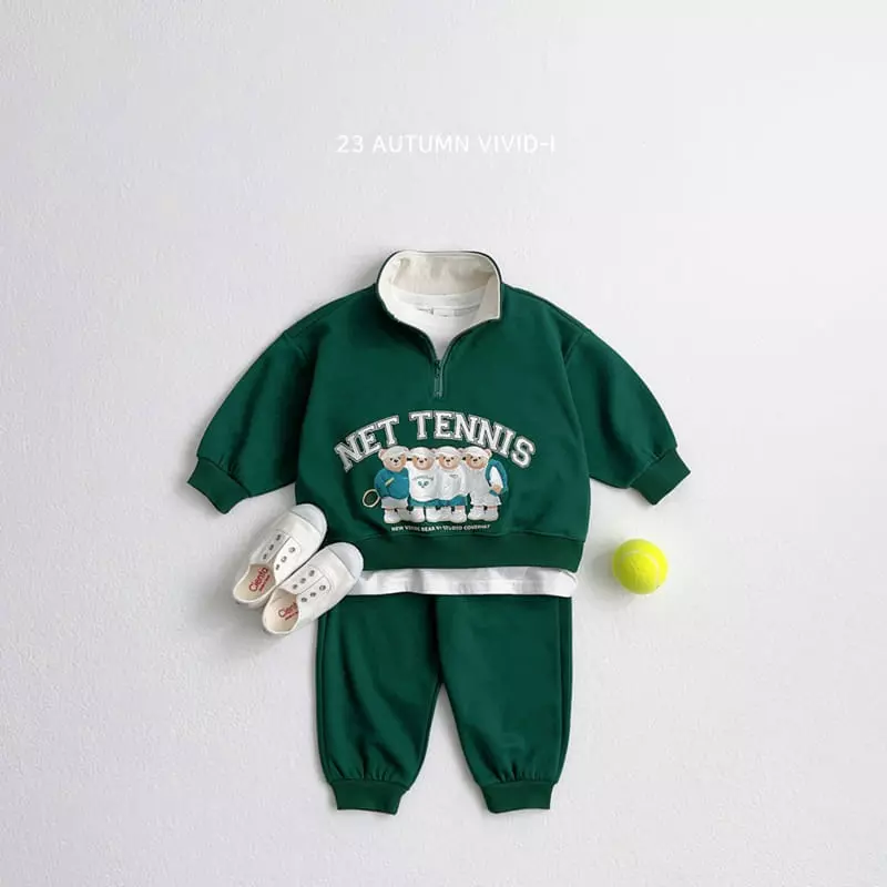 Vivid I - Korean Children Fashion - #minifashionista - Tennis Anorak Top Bottom Set - 2