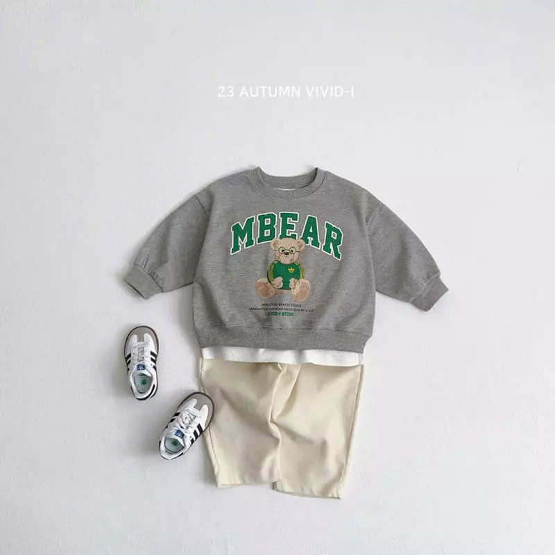 Vivid I - Korean Children Fashion - #minifashionista - Glasses Bear Top Bottom Set - 8