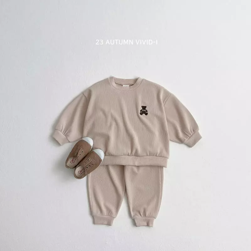 Vivid I - Korean Children Fashion - #stylishchildhood - Rib Top Bottom Set - 5