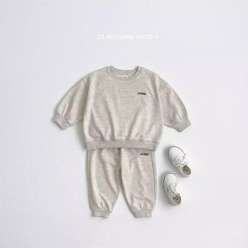 Vivid I - Korean Children Fashion - #stylishchildhood - Vivid Logo Top Bottom Set - 2
