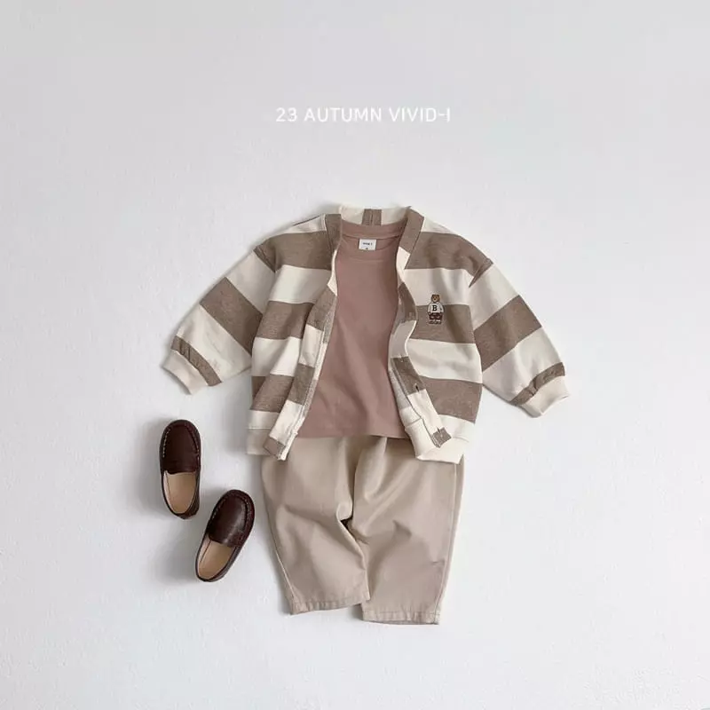 Vivid I - Korean Children Fashion - #toddlerclothing - Stripes Bear Cardigan - 9