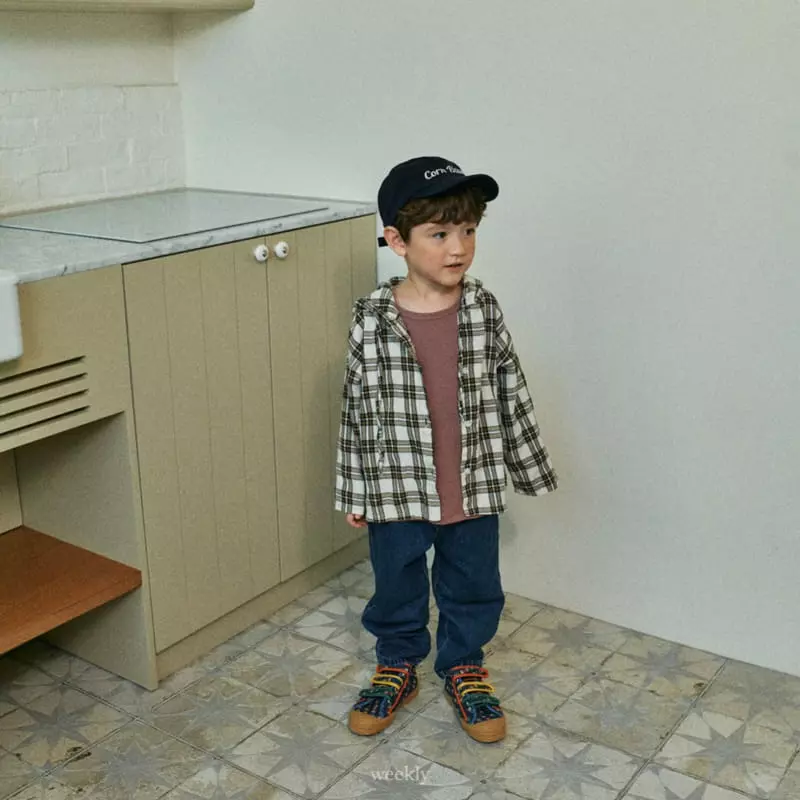 Weekly - Korean Children Fashion - #kidsshorts - Paul Check Hoody Jumper - 12