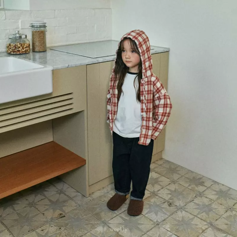 Weekly - Korean Children Fashion - #prettylittlegirls - Paul Check Hoody Jumper - 5