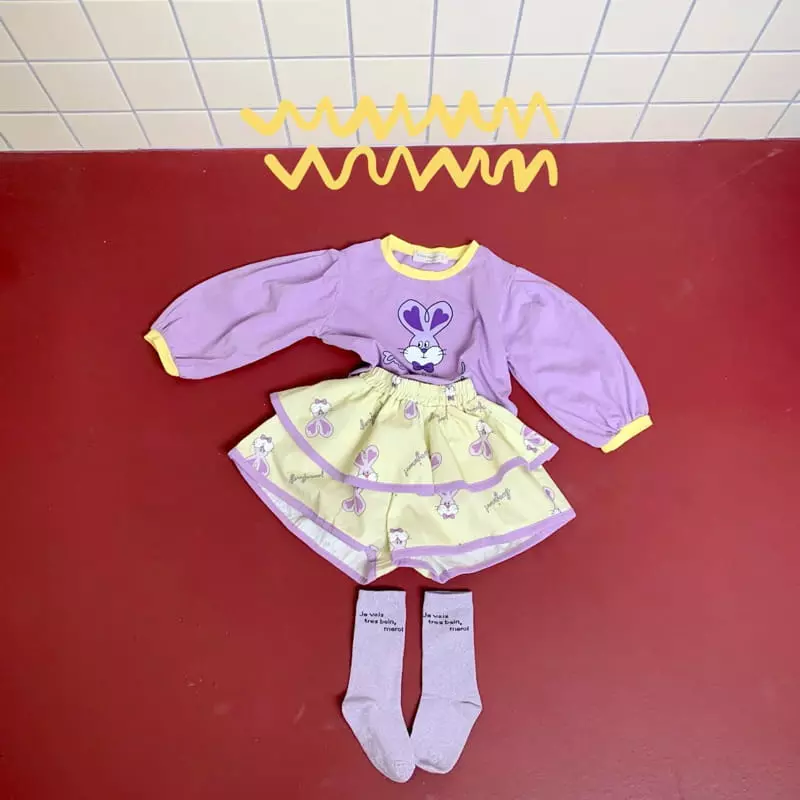Yellow Factory - Korean Children Fashion - #kidzfashiontrend - Heart Rabbit Tee - 4