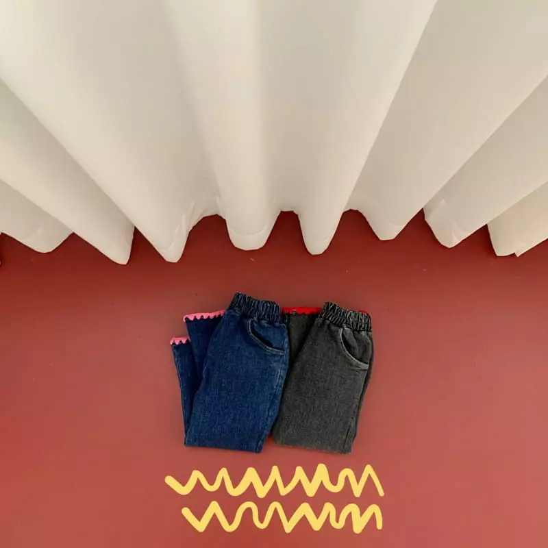 Yellow Factory - Korean Children Fashion - #childofig - Zigzag Denim Jeans