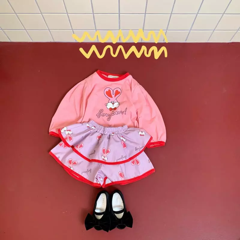 Yellow Factory - Korean Children Fashion - #kidzfashiontrend - Heart Rabbit Tee - 3