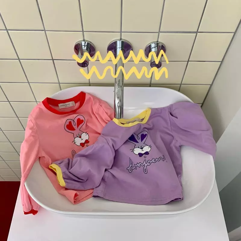 Yellow Factory - Korean Children Fashion - #minifashionista - Heart Rabbit Tee - 7