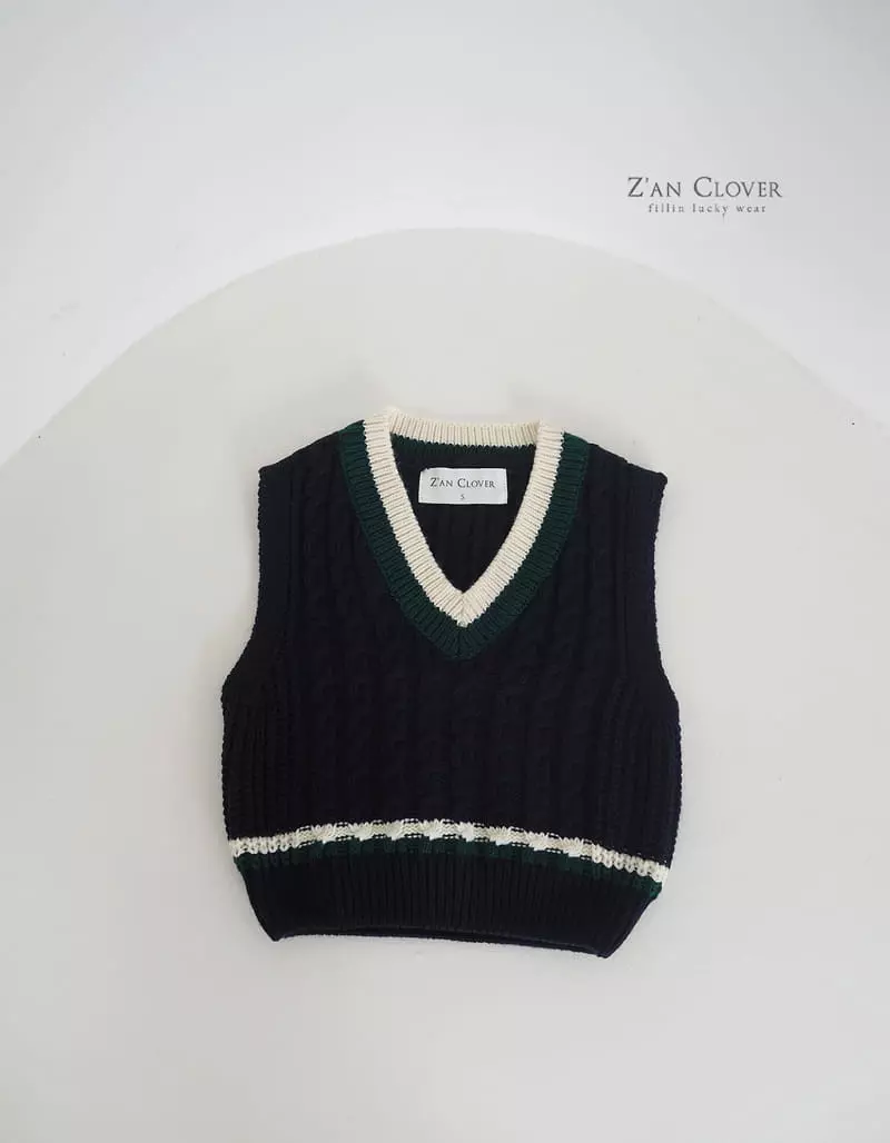Zan Clover - Korean Children Fashion - #kidsshorts - Twist Knit Vest - 9