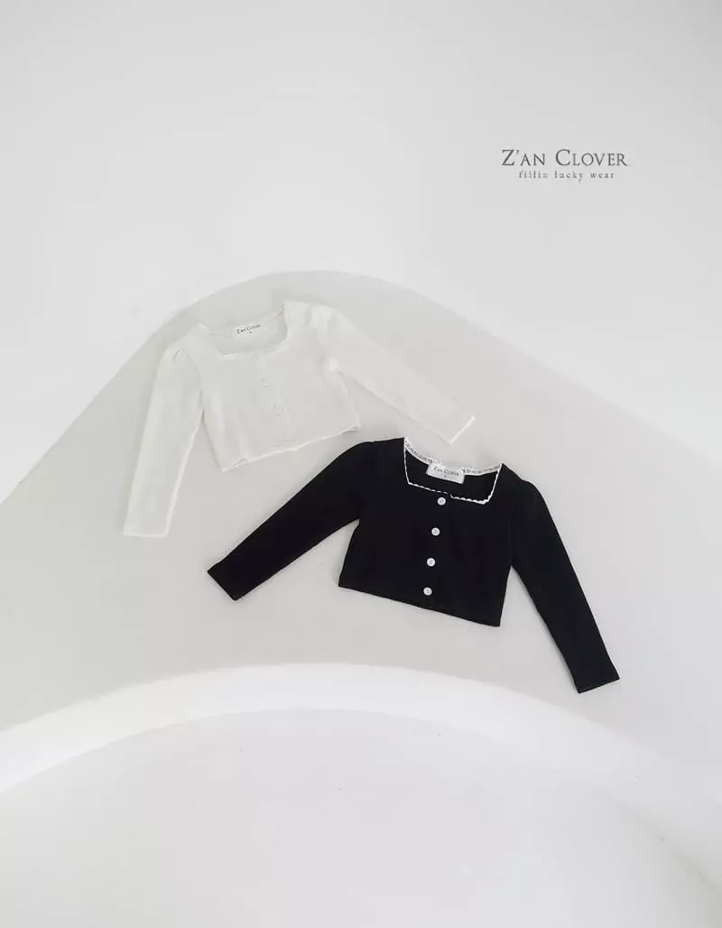 Zan Clover - Korean Children Fashion - #kidsstore - Rib Square Cardigan