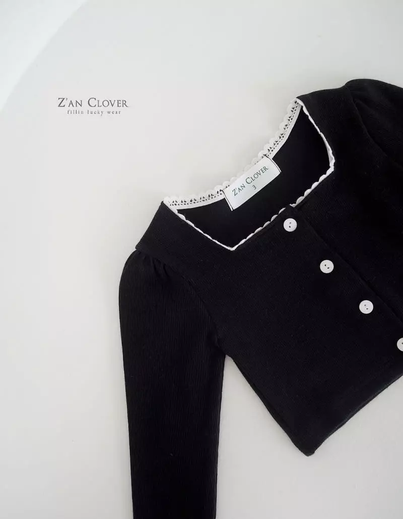 Zan Clover - Korean Children Fashion - #kidzfashiontrend - Rib Square Cardigan - 2