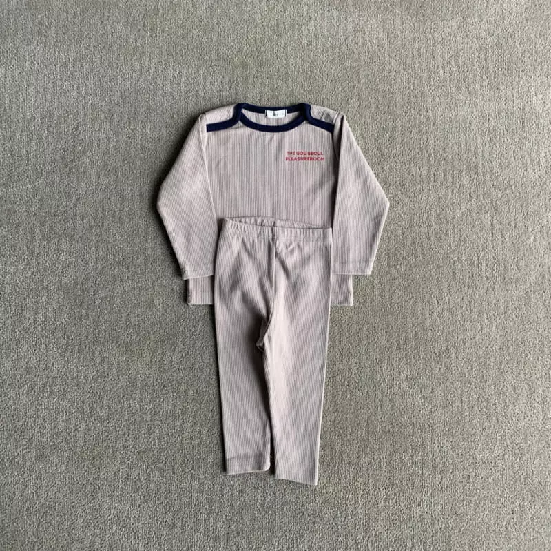 go;u - Korean Baby Fashion - #babylifestyle - B Clip Top Bottom Set