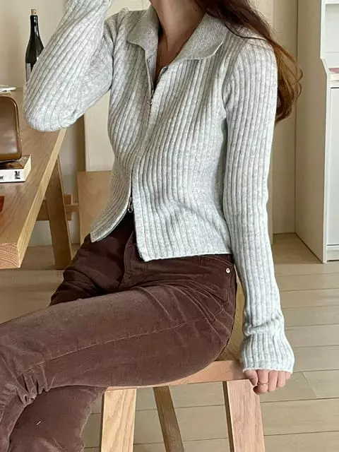 Adaze - Korean Women Fashion - #momslook - candy Zip-up - 7