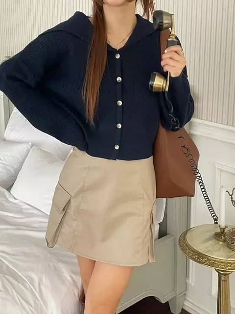 Adaze - Korean Women Fashion - #pursuepretty - Sailor Box Cardigan - 11