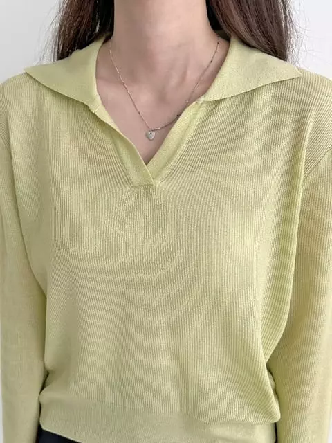 Adaze - Korean Women Fashion - #thatsdarling - UV Collar Tee - 8