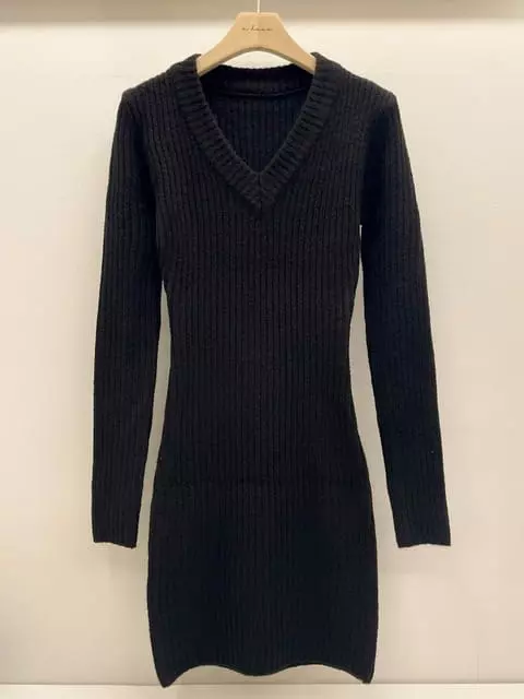 Adaze - Korean Women Fashion - #vintageinspired - Cash Slim Knit One-piece - 12