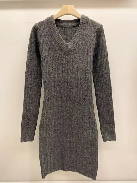 Adaze - Korean Women Fashion - #womensfashion - Cash Slim Knit One-piece - 11
