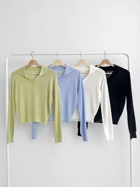 Adaze - Korean Women Fashion - #womensfashion - UV Collar Tee
